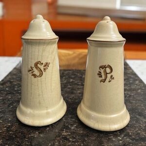 Vintage 1970s Village Salt & Pepper Shakers by Pfaltzgraff